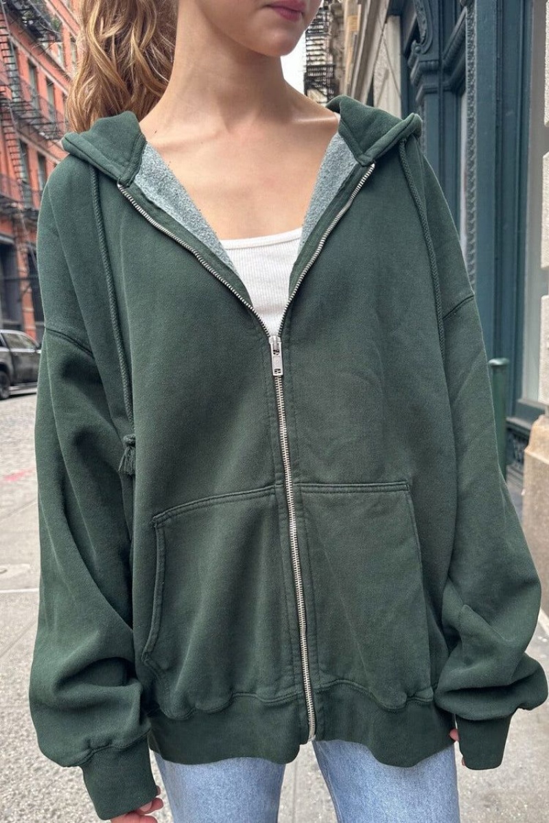 Sweat a Capuche Brandy Melville Christy Vert | ETH-41916644